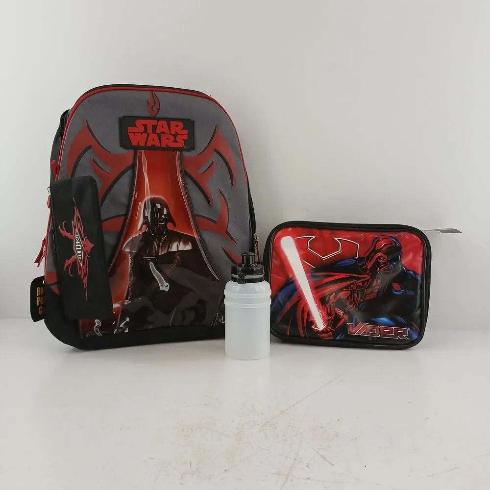 Star Wars Darth Vader Backpack Set Lunch Bag Pencil Case Water Bottle Kids